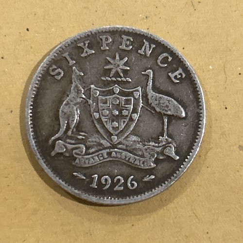 1926 australia silver - 1926, sixpence