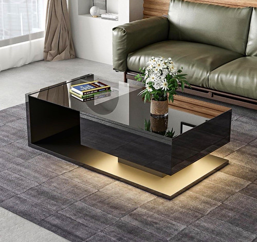 Btm blakc coffee table with - btm,