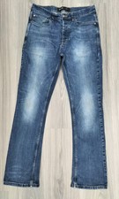 Burton Mens~Mid Blue Denim Jeans~ 32 Regular~ Button Fly~Bootcut ~