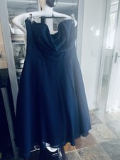 Stunning TFNC London Navy Strapless Fit & Flare Dress 14