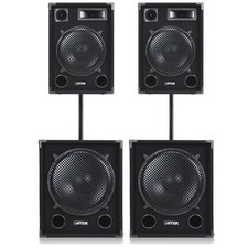 MAX SP12 Passive PA System with 15" Subwoofer & Poles - Mobile DJ Ready