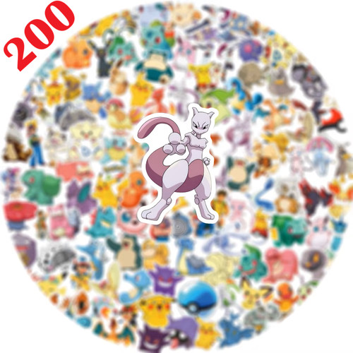 200pcs anime cartoon pokemon - 200pcs,