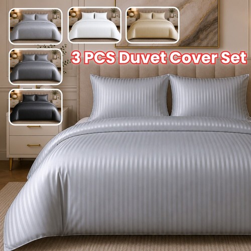 Pcs satin stripe duvet - duvet, quilt