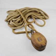 Vintage rope pulley with - pulley,