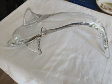 Daum France Glass Dolphin Paperweight Figurine Signed