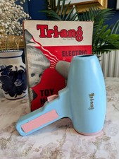 Fabulous Vintage 1960's Tri-ang Child's Toy Hairdryer Pink Blue In Original Box