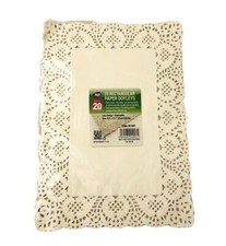 Pack Of 20 Rectangle Paper Doyleys Doilies Lace 35cm X 25cm Disposable ,
