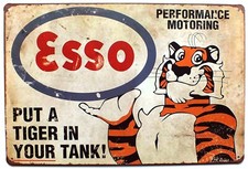  Esso Motoring Put A Tiger In Your Tank Retro Metal Wall Door Sign  30 x 20 cm