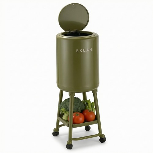 Garbage can with shelf - can,