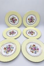 6 x Vintage Imperial Bone China 22ct Gold Yellow Floral Side Sandwich Plates