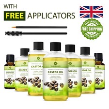 100% Pure Organic Castor Oil for Eyelashes Eyebrows Hair Growth Cold Pressed
