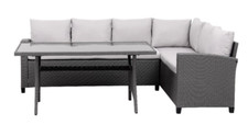 Grey Rattan L Shaped Garden