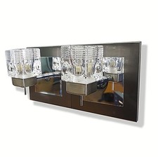Double Head Wall Light Fixture Chrome Glass Shade Indoor Sconce G9 LED Lamp Fixt