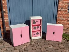ikea stuva childrens storage units. pink doors. 1 x wall and 1 x base unit