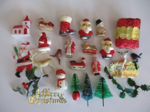 Vintage christmas cake toppers - vintage,