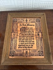 Vintage Copper Irish Blessing In Frame - Etchmaster Original