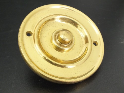Large vintage brass bell push - vintage,