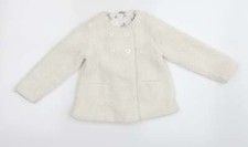 TU Girls White Basic Coat Size