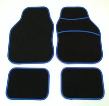 Black & Blue Car Mats For Citroen Saxo Vtr Vts C1 C2 C3 C4 C5 Xsara