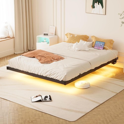 Floating bed frame king size - bed,