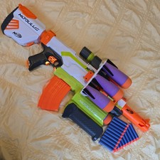 NERF Modulus Demolisher 2 In 1 with Darts &Rockets +attachments see photos 