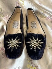 Emma Hope's Shoes blue velvet