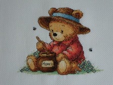 Completed Cross Stitch Teddy