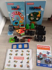 Magformers bundle with instruction cards and 2 books - 70+ pieces