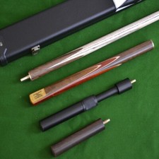 Handmade 4 Piece Snooker Cue Set with Case + Telescopic Extension and Mini Butt