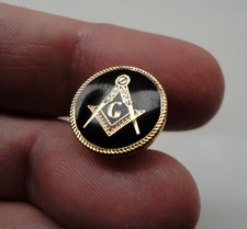 Pre-Owned Formal Round Freemason Masonic lapel pin badge Geometry Square Compass