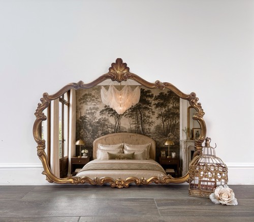 Antique mirror large gold - antique,
