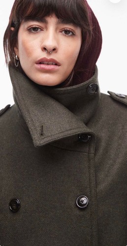 Mango dark greek wool - dark, coat