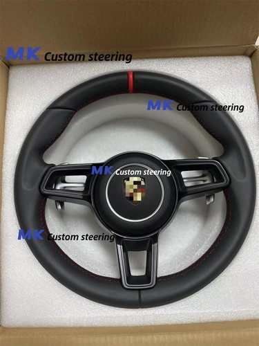 Black leather steering - black, wheel