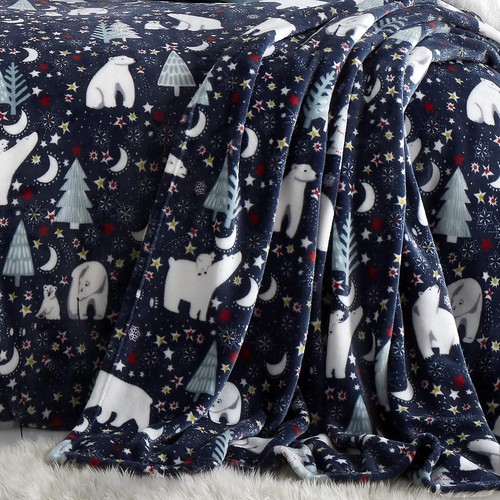 Fusion navy christmas fleece - navy,
