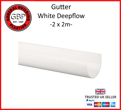 Deepflow white gutter - white, 116mm