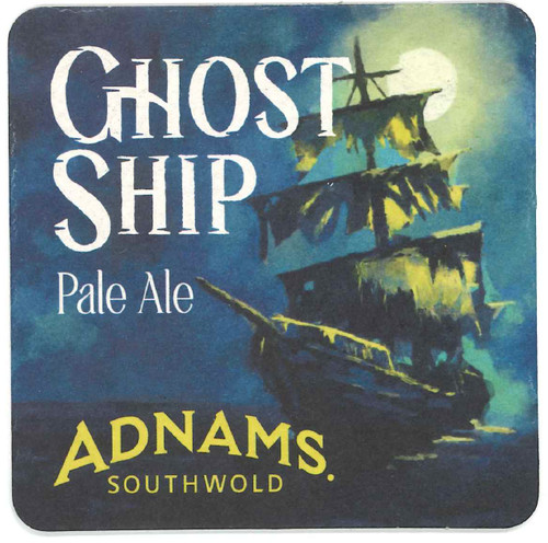 Adnams ghost ship beer mat - ghost,