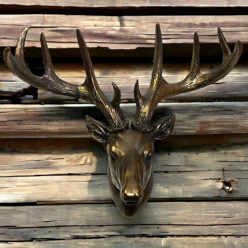 Elegant resin stag head - resin,
