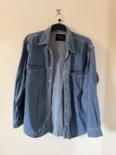 Wrangler blue denim button - , up
