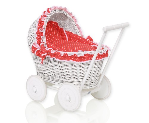 White wicker push along - white,