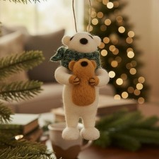 Felt Christmas Xmas Tree Hanging Decor - Cute Animals - Stocking Filler, Favours