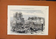Original Old Antique Print