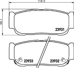 Mintex rear brake pad set - pad, for