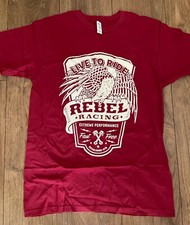 Live To Ride Rebel Racing  - Red Biker T Shirt (M)