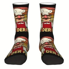 Swedish Chef Muppets Vert der Ferk Character Novelty Socks L One Size Unisex