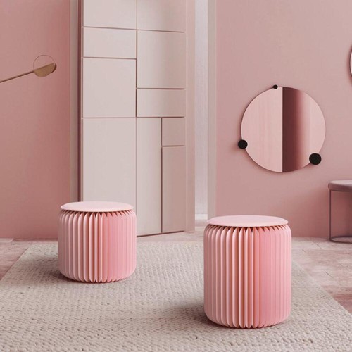 Pink mini accordion stool - mini,