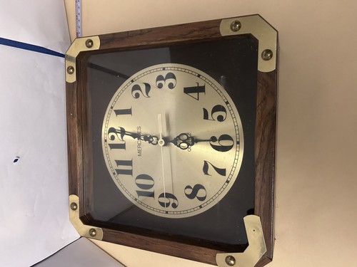 Vtg wall clock mercedes wooden - wall,