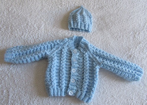 Hand knitted patterned