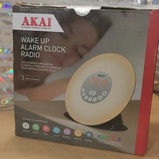 Akai Energy Wake Up Bright Alarm Clock Radio Sunrise Energy Simulation LED Light