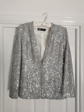 Zara Sequin Blazer, Size L (UK12)