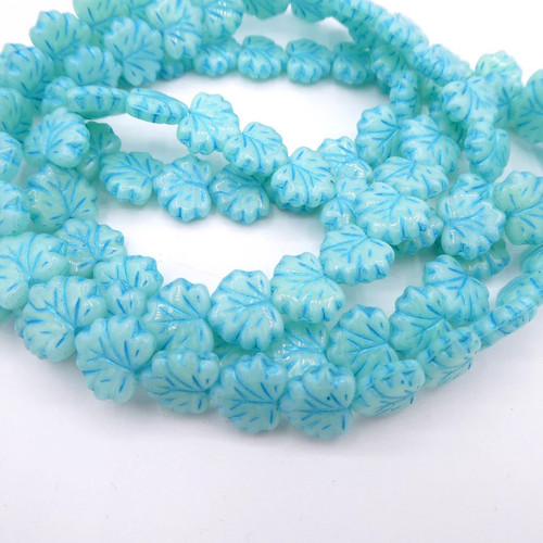 Grape leaf pressed - grape, beads